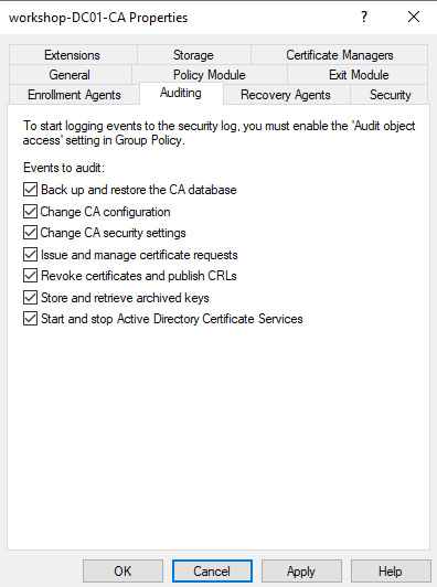 Enable Auditing