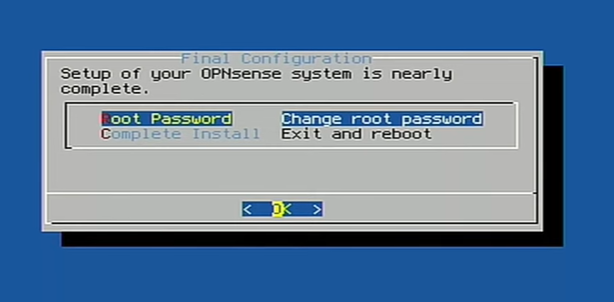 OPNSense set root password