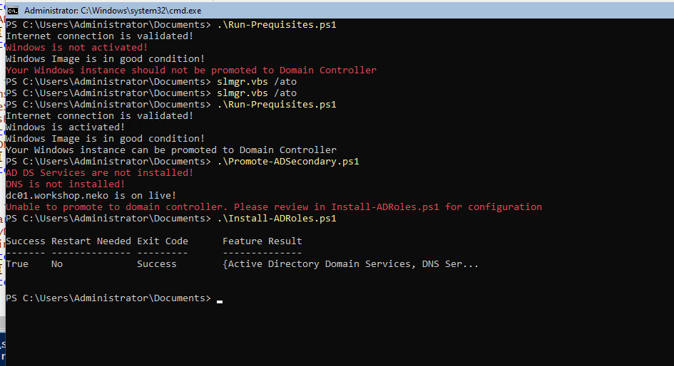 Run Prequisities on DC02