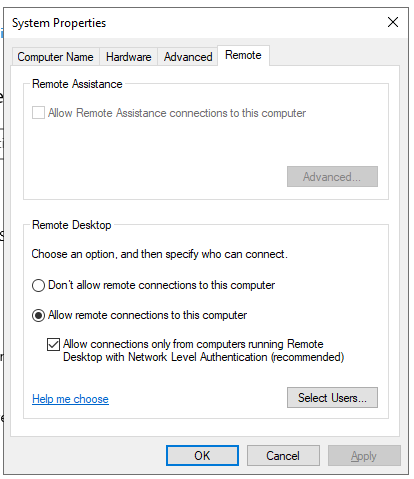 Windows Server enable RDP