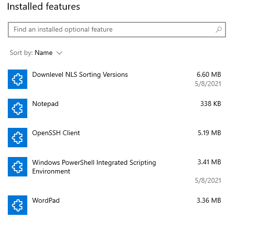 Windows Server Optional Features